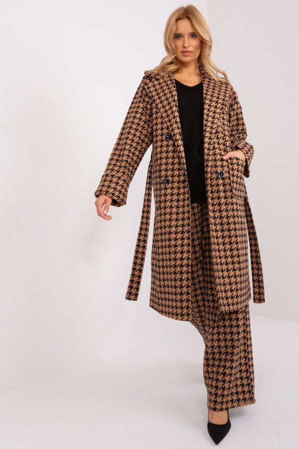 Brown Coat in Women`s Coats, Jackets with Cotton and Spandex
