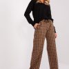 Brown Women Trousers in Pants, Trousers, Shorts with Cotton and Spandex
