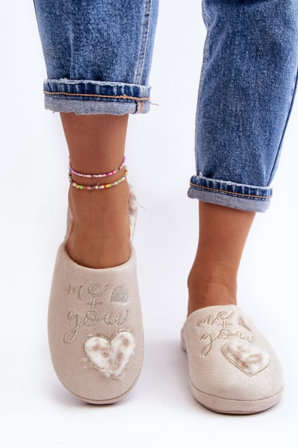 Beige Slippers in Slippers For Women with Fabric, Footbed and Sole Height
