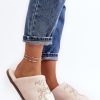 Beige Slippers in Slippers For Women with Fabric, Warmers, Footbed and Sole Height