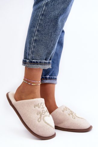 Beige Slippers in Slippers For Women with Fabric, Warmers, Footbed and Sole Height