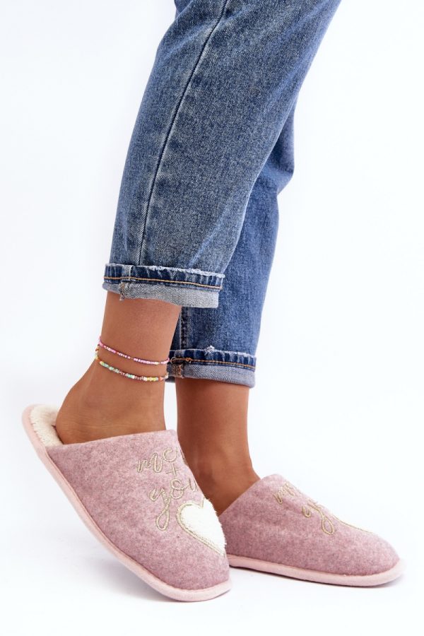Pink Slippers in Slippers For Women with Fabric, Warmers, Footbed and Sole Height