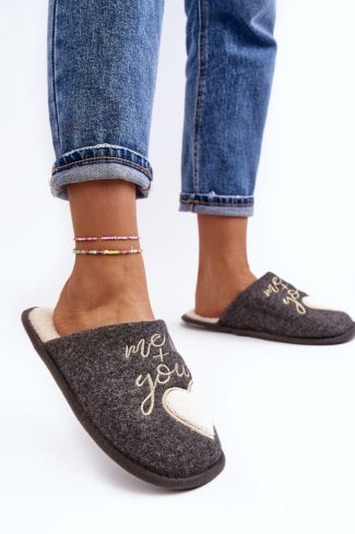 Grey Slippers in Slippers For Women with Fabric, Warmers, Footbed and Sole Height