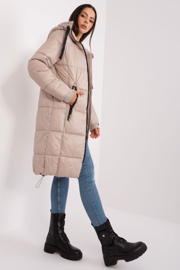Beige Jacket in Women`s Coats, Jackets with Polyamide