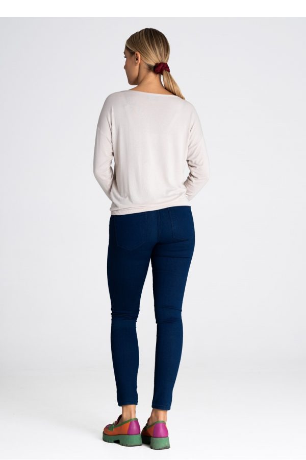 Beige Blouse in Women`s Blouses, Tunics with Spandex and Viscose