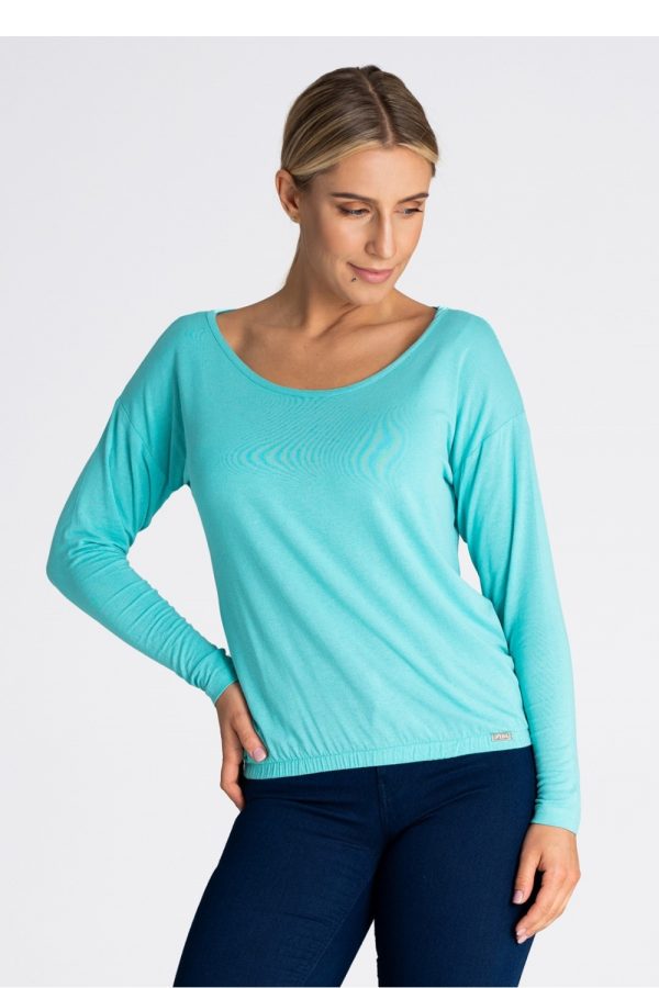 Green Blouse in Women`s Blouses, Tunics with Spandex and Viscose