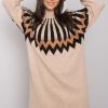 Beige Daydress in Day Dresses with Acrylic, Spandex and Polyester