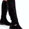 1006608.jpg Black Thigh-Hight Boots in Over The Knee High Boots, Thigh High Boots with Fabric, Warmers, Footbed, Upper Height and Heel Height