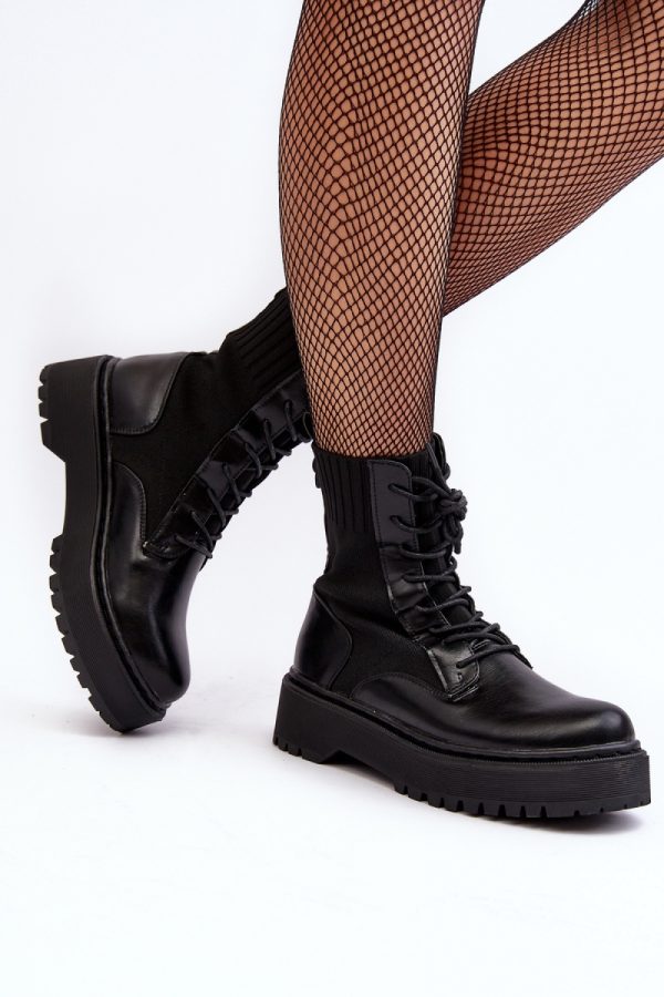 Black Bootie in Women`s Ankle Boots & Booties with Fabric, Footbed, Upper Height, Heel Height and Platform Height