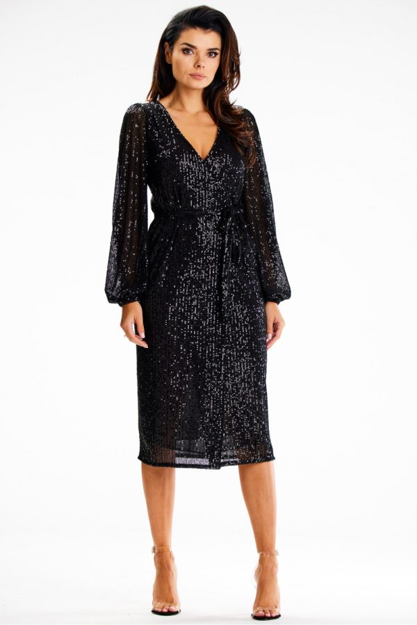Black Evening Dress in Evening Dresses with Spandex and Polyester