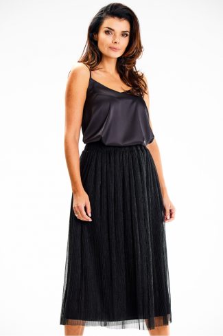 Black Skirt in Skirts with Spandex and Polyester