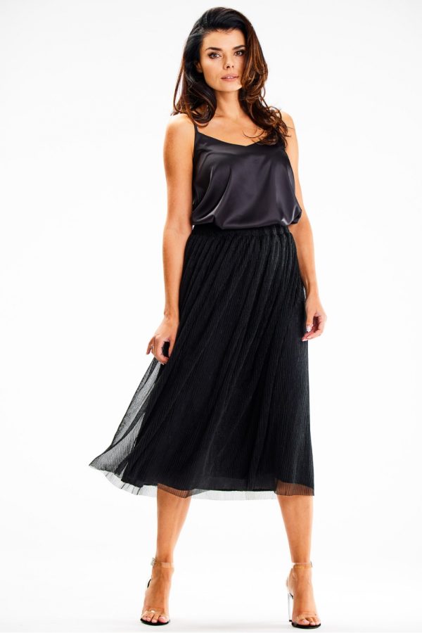 Black Skirt in Skirts with Spandex and Polyester