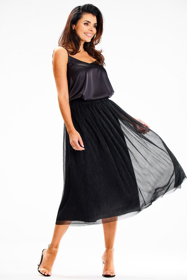 Black Skirt in Skirts with Spandex and Polyester