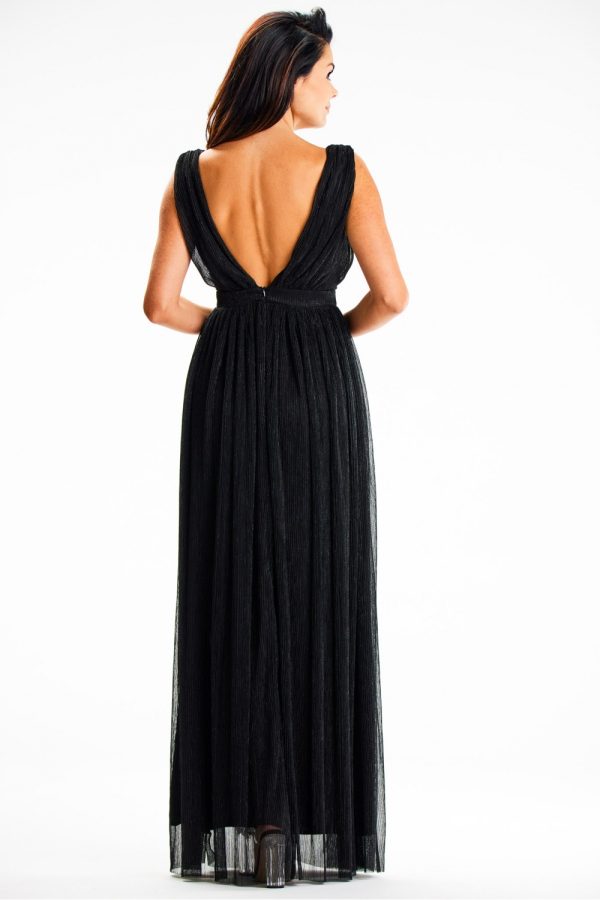 Black Long Dress in Evening Dresses with Spandex and Polyester