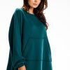 Green Sweatshirt in Sweatshirts For Women with Cotton and Spandex