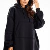 Black Sweatshirt in Sweatshirts For Women with Cotton and Spandex