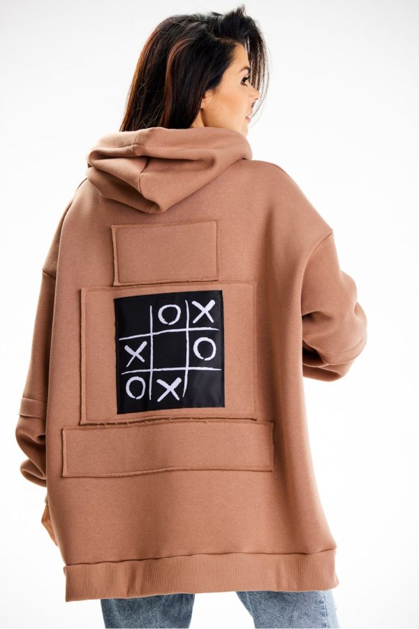 Beige Sweatshirt in Sweatshirts For Women with Cotton and Spandex