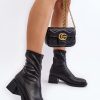 Black Heel Boots in Women`s Ankle Boots & Booties with Fabric, Warmers, Footbed, Upper Height and Heel Height