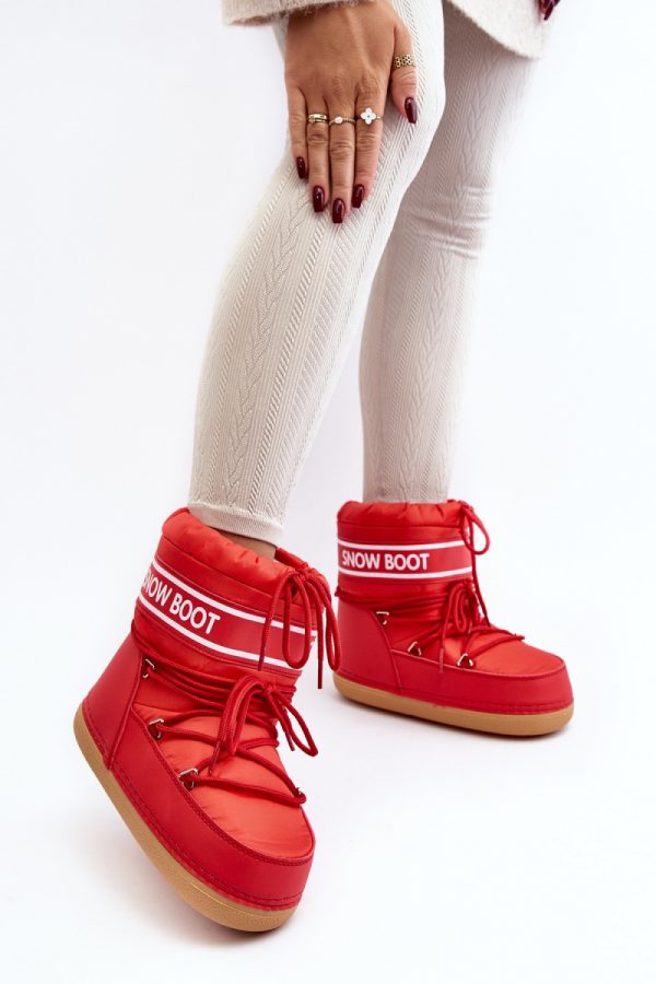 Red Snow Boots in Women`s Ankle Boots & Booties with Fabric, Warmers, Footbed, Upper Height and Platform Height