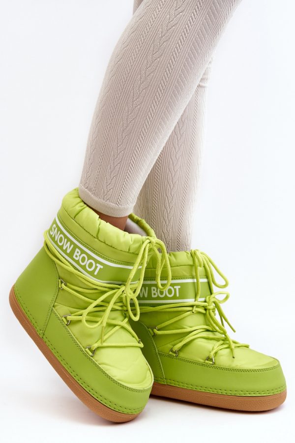 Green Snow Boots in Women`s Ankle Boots & Booties with Fabric, Warmers, Footbed, Upper Height and Platform Height