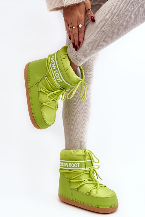 Green Snow Boots in Women`s Ankle Boots & Booties with Fabric, Warmers, Footbed, Upper Height and Platform Height
