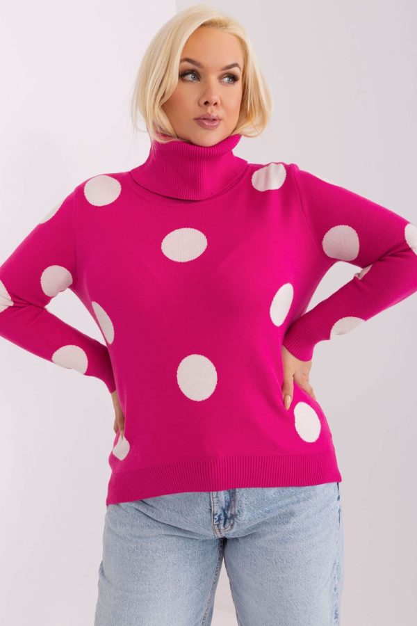 Pink Jumper Plus Size in Plus Size Women with Nylon, Polyester and Viscose