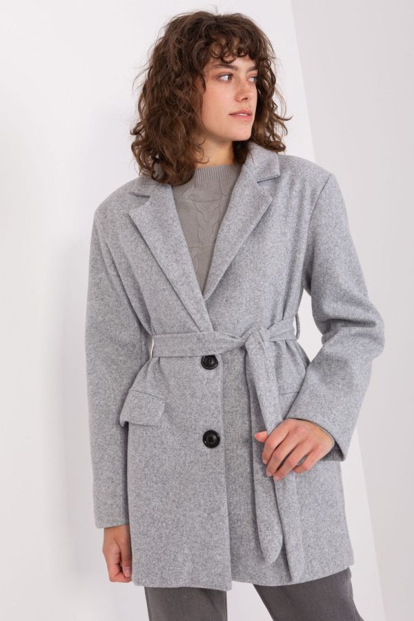 Grey Coat in Women`s Coats, Jackets with Polyester