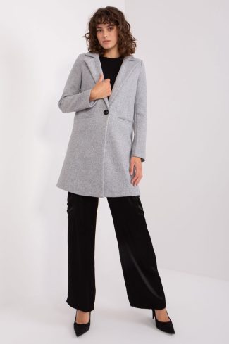 Grey Coat in Women`s Coats, Jackets with Spandex, Polyester and Viscose