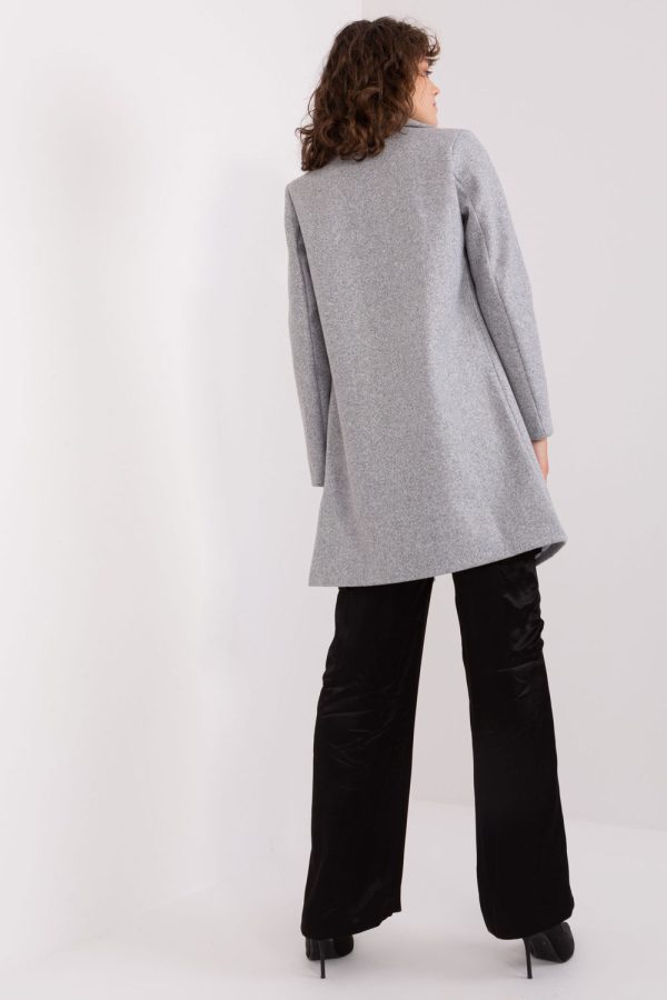 Grey Coat in Women`s Coats, Jackets with Spandex, Polyester and Viscose