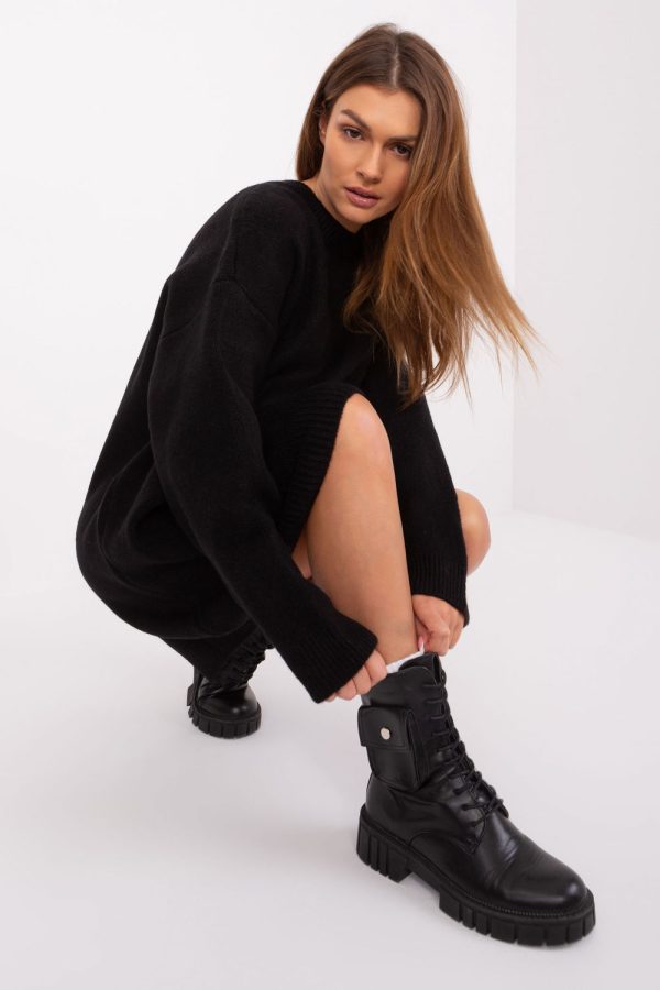 Black Daydress in Day Dresses with Acrylic, Spandex and Polyester