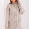 Beige Daydress in Day Dresses with Acrylic and Wool