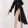 Black Long Sleeve Shirt in Shirts For Women with Cotton, Spandex and Viscose