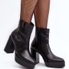 Black Heel Boots in Women`s Ankle Boots & Booties with Fabric, Footbed, Upper Height and Heel Height