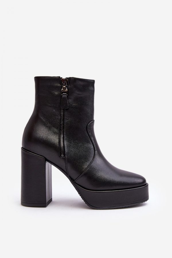 Black Heel Boots in Women`s Ankle Boots & Booties with Fabric, Footbed, Upper Height and Heel Height