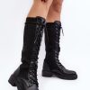 Black Thigh-Hight Boots in Over The Knee High Boots, Thigh High Boots with Fabric, Footbed, Upper Height and Heel Height