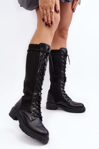 1009570.jpg Black Thigh-Hight Boots in Over The Knee High Boots, Thigh High Boots with Fabric, Footbed, Upper Height and Heel Height