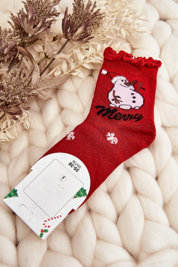 Red Socks in Hosiery, Legwear, Stockings And Tights For Women with Cotton, Spandex and Polyamide
