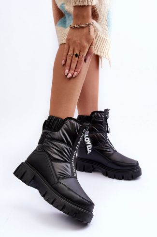 1010164.jpg Black Snow Boots in Women`s Ankle Boots & Booties with Fabric, Warmers, Footbed, Upper Height, Heel Height and Platform Height