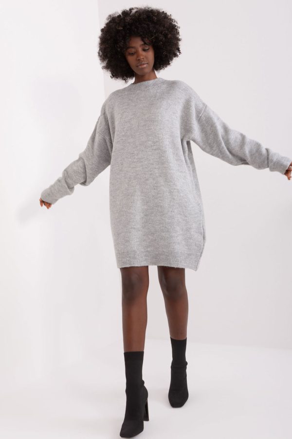 Grey Daydress in Day Dresses with Acrylic, Spandex and Polyester