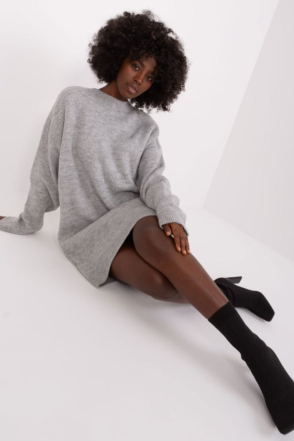 Grey Daydress in Day Dresses with Acrylic, Spandex and Polyester