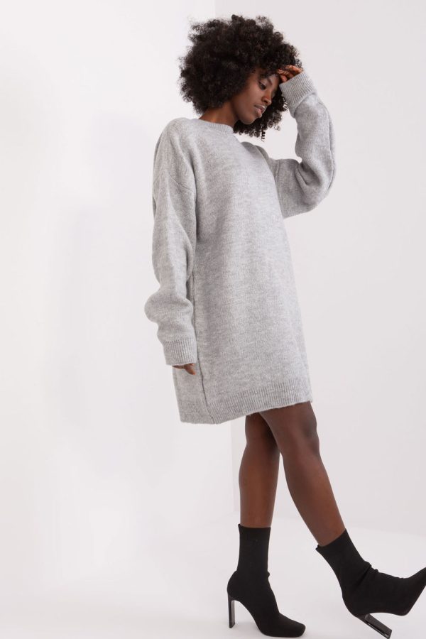 Grey Daydress in Day Dresses with Acrylic, Spandex and Polyester