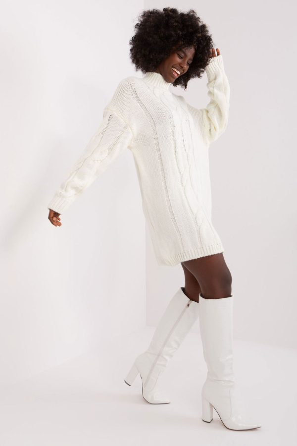 Beige Daydress in Day Dresses with Acrylic, Spandex and Polyester