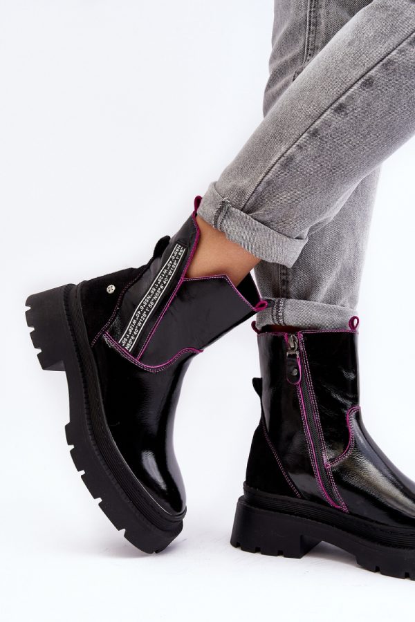 black Heeled low shoes model 190707 Step in style