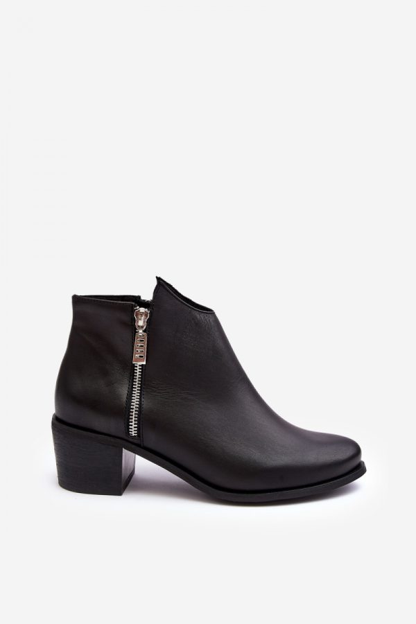 Black Heeled Low Shoes in Women`s Ankle Boots & Booties with Fabric, Warmers, Footbed, Upper Height and Heel Height
