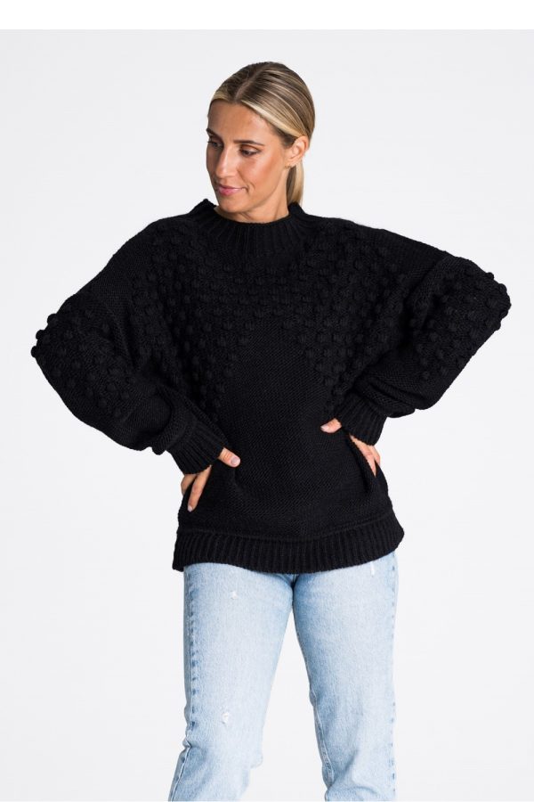 Black Jumper in Sweaters, Pullovers, Jumpers, Turtlenecks, Boleros, Shrugs with Acrylic and Nylon