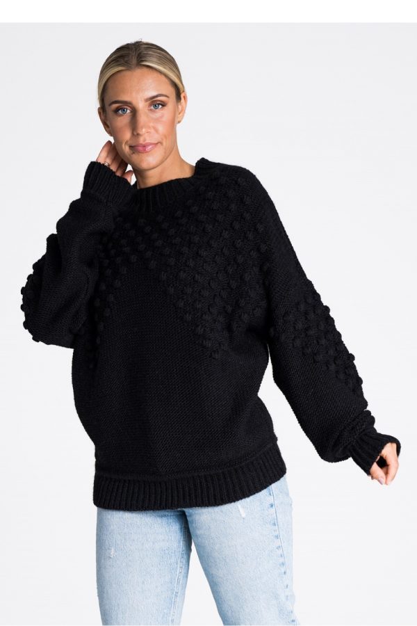 Black Jumper in Sweaters, Pullovers, Jumpers, Turtlenecks, Boleros, Shrugs with Acrylic and Nylon
