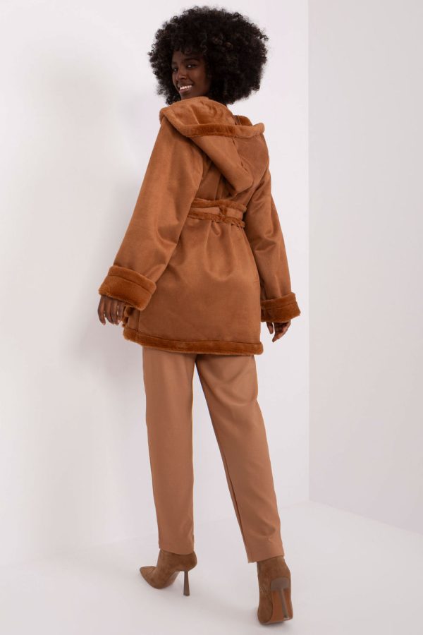 Brown Coat in Women`s Coats, Jackets with Cotton, Spandex and Polyester