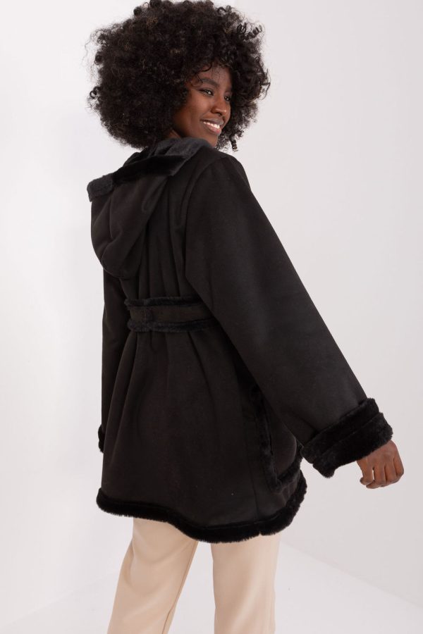 Black Coat in Women`s Coats, Jackets with Cotton, Spandex and Polyester