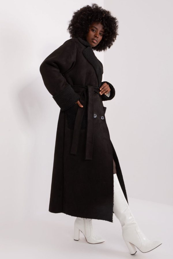 Black Coat in Women`s Coats, Jackets with Cotton, Spandex and Polyester