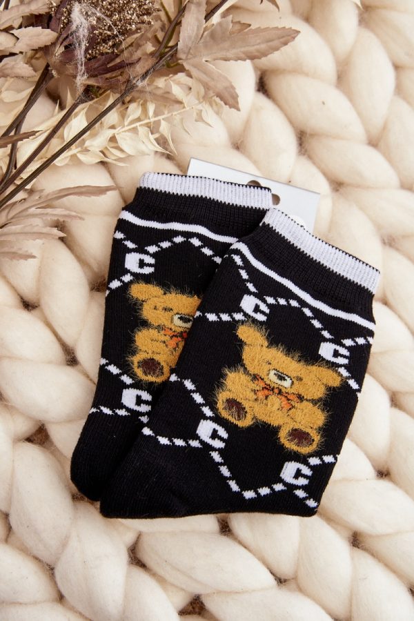 Black Socks in Hosiery, Legwear, Stockings And Tights For Women with Cotton, Spandex and Polyamide